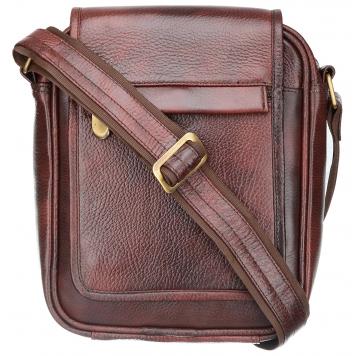 Stylish Genuine Leather Brown Laptop Briefcase by Maski...