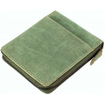 Men Green Pure Leather RFID Wallet 6 Card Slot 2 Note C...