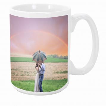 Mekanshi Premium  love pair in ambrela Gift Mug for You...