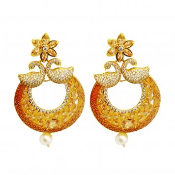 Traditional ChandTara Golden Semiprecious Stone Freshwa...