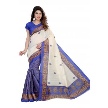 SVB Saree Blue Bhagalpuri Silk Saree With Blouse Piece