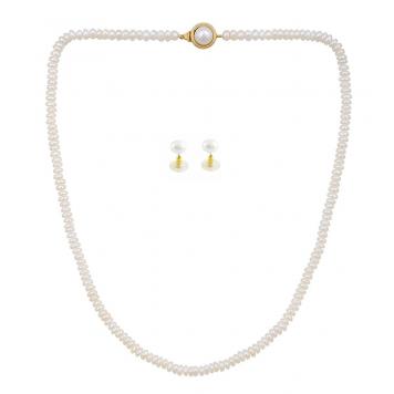 Simply Freshwater Button 1 String Pearl Necklace Set fo...