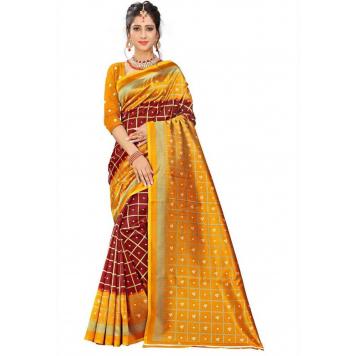 SVB Saree Mysore Silk Kalamkari Saree