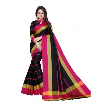 Pure Soft Cotton Silk Saree with Blouse (Multi) By Asli...