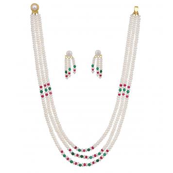 Gorgeous Colorful Freshwater 3 String Pearl Necklace Se...