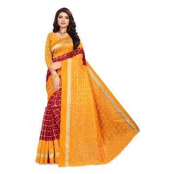 SVB Saree Yellow Mysor Silk Saree With Blouse Piece