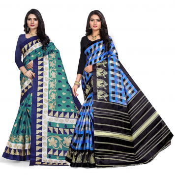 SVB Saree Multicolour Silk Saree Combo of 2 Saree