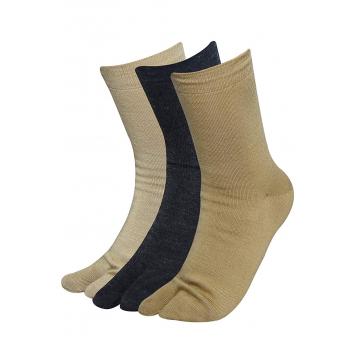 Balenzia Women Plain Woolen Toe Socks- Black, Skin, Faw...