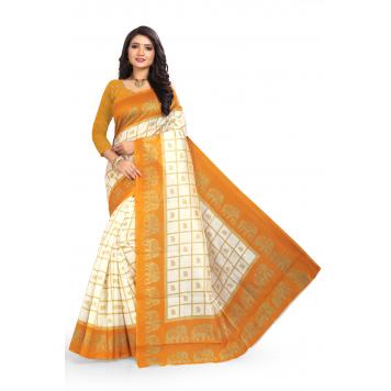 SVB Saree Yellow Mysor Silk Saree With Blouse Piece