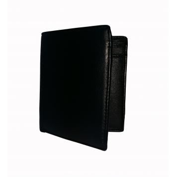 Dark Black Solid Smooth Textured Book Style Mens Premiu...