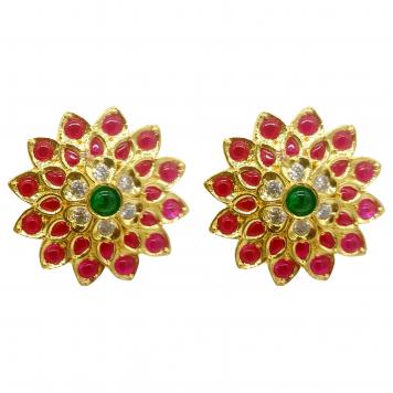 Elegant Stylish Red & Green Semiprecious Stone Fres...