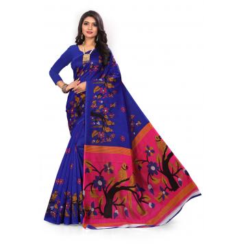 SVB Saree Dark Blue Mysor Silk Saree With Blouse Piece