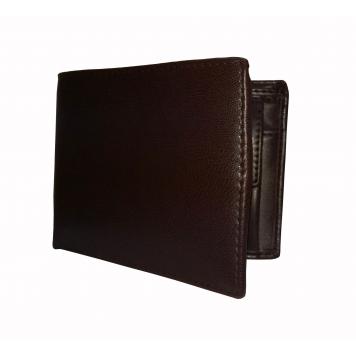 Dark Brown Solid Textured Mens Premium PU Leather Walle...