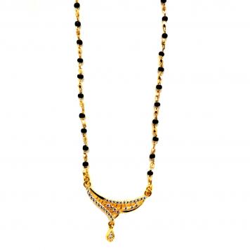 Angle Tanmaniyas Black Beeds with SemiPrecious Necklace...