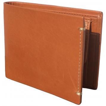 Men Brown Original Leather RFID Wallet 3 Card Slot 2 No...