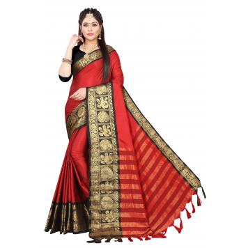 SVB Saree Embellished Art Silk Saree With Blouse And Jh...