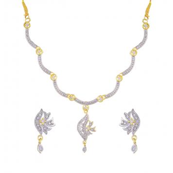 Beautiful Cz & Semiprecious with Gold Plated Neckla...