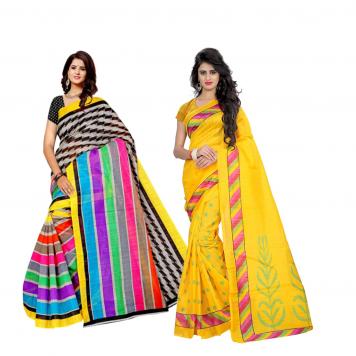 SVB Saree Multicolour Silk Saree Combo of 2 Saree