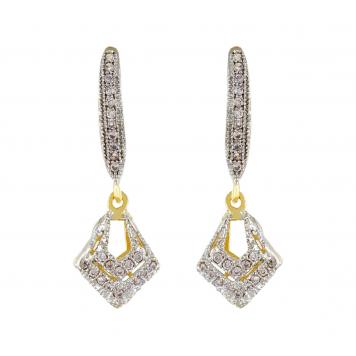 Gold Plated American Diamond Cz Jhumki Earrings for Gir...