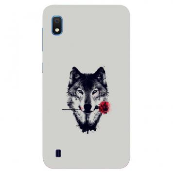 NDCOM Wholf with Red Rose Printed Hard Mobile Back Cove...