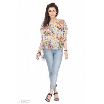 Stylish & Fancy Printed Georgette Tops