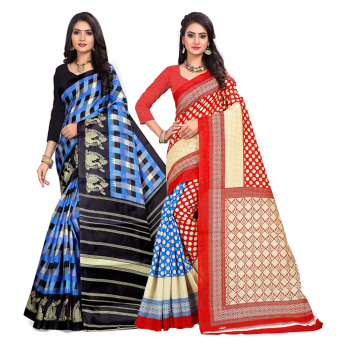 SVB Saree Multicolour Silk Saree Combo of 2 Saree