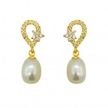 Swan Star White Cz Stone Freshwater Pearl Tops by Maha ...