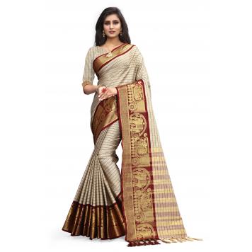 SVB Saree Embellished Art Silk Saree With Blouse And Jh...