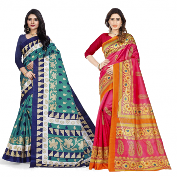 SVB Saree Multicolour Silk Saree Combo of 2 Saree