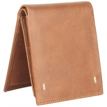 Men Brown Genuine Leather RFID Wallet 7 Card Slot 2 Not...