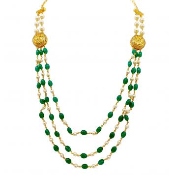 Glance of Emerald SemiPrecious Fresh Water Pearl Neckla...