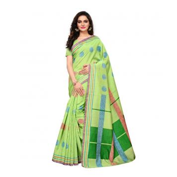 Premium BhagalPuri Silk Fashionable Sarees (Green) By A...