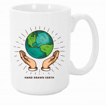 Mekanshi Premium hand draw earth Printed Gift Mug for Y...