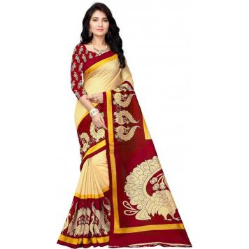 SVB Saree Mysore Silk Kalamkari Saree