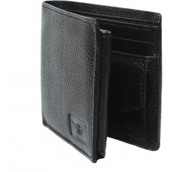 Black Wallet Inside Button Genuin Leather Card Holder