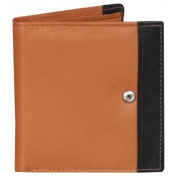 Men Brown Original Leather RFID Wallet 6 Card Slot 2 No...