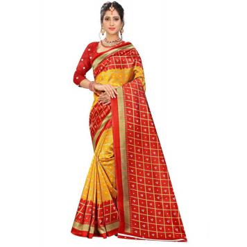 SVB Saree Mysore Silk Kalamkari Saree