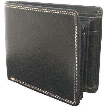 Men Black Pure Leather RFID Wallet 7 Card Slot 2 Note C...