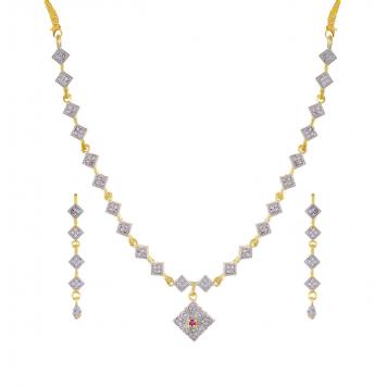 Most Special American Diamond Gold Plated Necklace Set ...