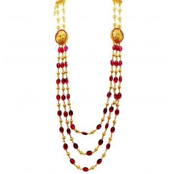 Classy Combination Ruby & Freshwater Pearl Necklace...