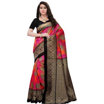 SVB Saree Womens Mysore Silk Multicolor Printed Saree W...