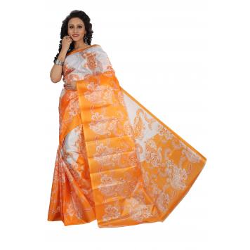 SVB Saree Yellow Colour Taffeta Saree Without Blouse Pi...