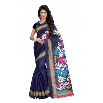 SVB Saree Blue Khadi Silk Saree With Blouse Piece