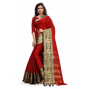 SVB Saree Embellished Art Silk Saree With Blouse And Jh...