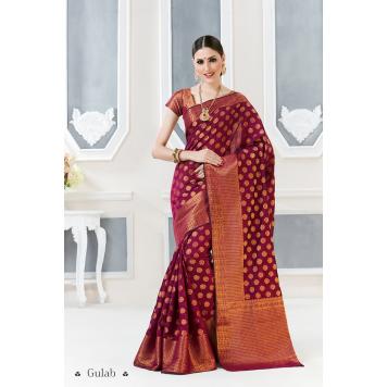 Elegant Look High Quality Bangalore Silk Sarees (Red) -...