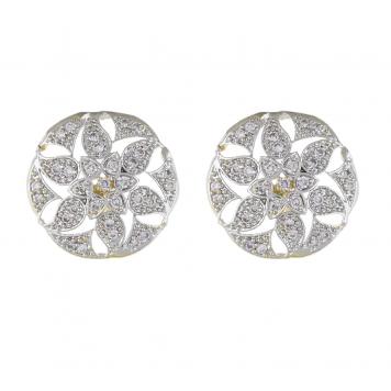 Gold Plated American Diamond Cz Jhumki Earrings for Gir...