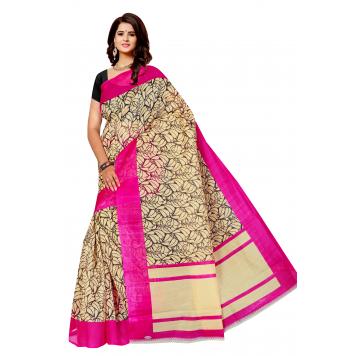 SVB Saree Multicolour Bhagalpuri Silk Saree With Blouse...