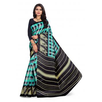 SVB Saree Green Khadi Silk Saree With Blouse Piece