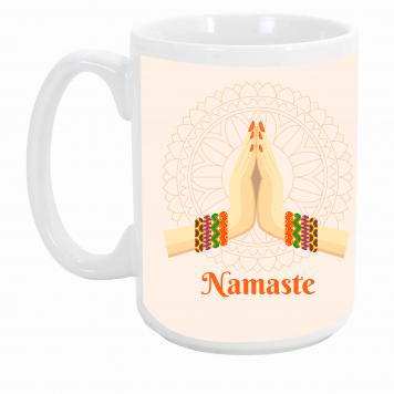 Mekanshi Premium Namaste Printed Gift Mug for Your Love...