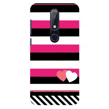 NDCOM Stripes And Heart Printed Hard Mobile Back Cover ...